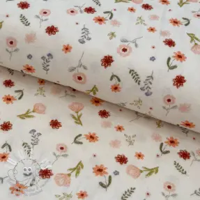 Tissu double gaze/mousseline Natural flowers digital print