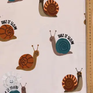 Sweat envers minkee Snails off white digital print