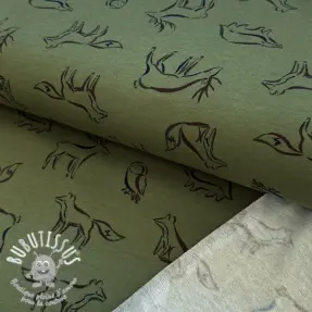 Sweat envers minkee SOFT Forest animals green