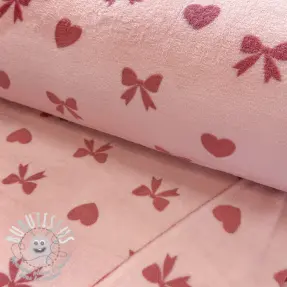 Fleece Bows and hearts pink