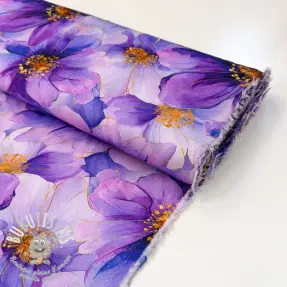Viscose SATIN Paloma purple digital print
