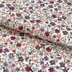 Tissu coton Autumn flowers ecru digital print
