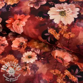 Jersey Flowers Junie red digital print