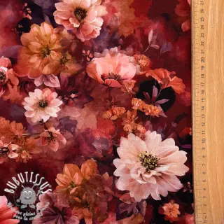 Jersey Flowers Junie red digital print