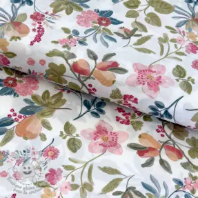 Tissu coton Floweria nova white digital print