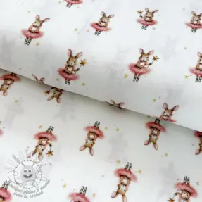 Tissu double gaze/mousseline Bunnies white digital print