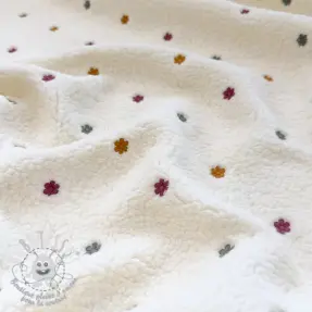 Tissu de manteau TEDDY EMBROIDERY Cuties ecru