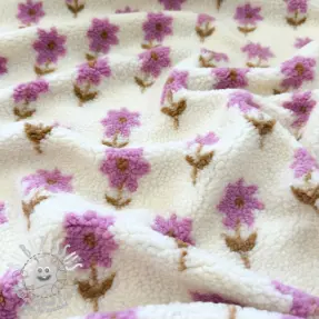 Tissu de manteau TEDDY Flowie Clara natural