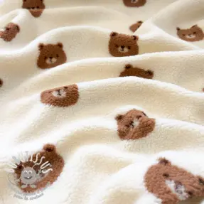 Tissu de manteau TEDDY Bears off white