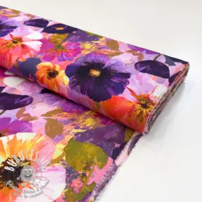 Viscose SATIN Tamara purple digital print