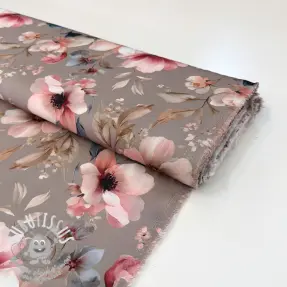 Viscose SATIN Daphne pink digital print