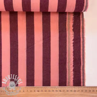 Tissu coton YARN DYED NOVA Stripe aubergine