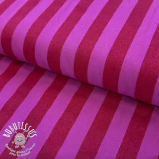 Tissu coton YARN DYED NOVA Stripe red fuchsia