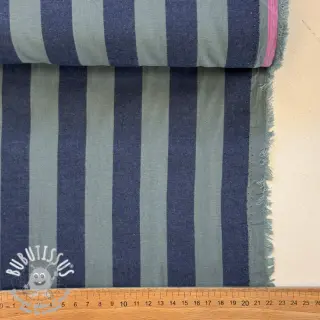 Tissu coton YARN DYED NOVA Stripe blue green