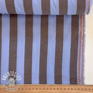 Tissu coton YARN DYED NOVA Stripe blue brown