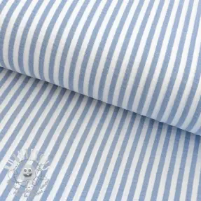 Tissu double gaze/mousseline YARN DYED Summer stripe blue