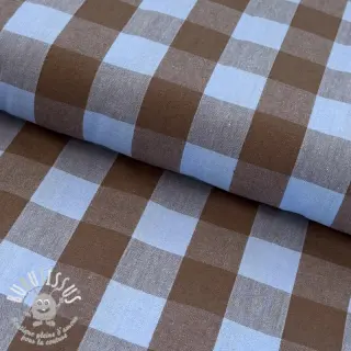 Tissu coton YARN DYED SONJA Checks blue brown