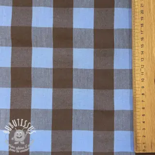 Tissu coton YARN DYED SONJA Checks blue brown