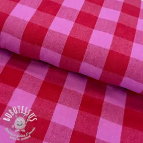 Tissu coton YARN DYED SONJA Checks red fuchsia