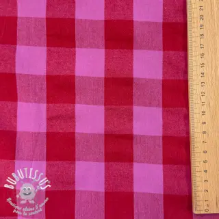Tissu coton YARN DYED SONJA Checks red fuchsia
