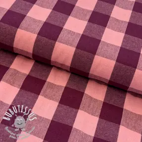 Tissu coton YARN DYED SONJA Checks aubergine