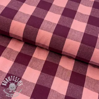 Tissu coton YARN DYED SONJA Checks aubergine