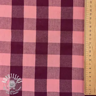 Tissu coton YARN DYED SONJA Checks aubergine