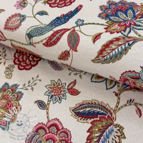Tissu déco jacquard Palampore blanc