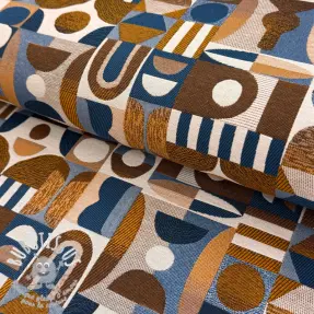 Tissu déco jacquard Nemesis bleu