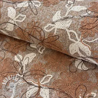 Tissu de manteau WOOLY EMBROIDERY Petra beige