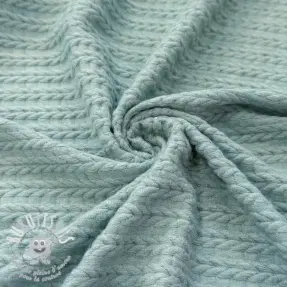 Tissu maille tricot LIGHT ANGORA CABLY ocean green