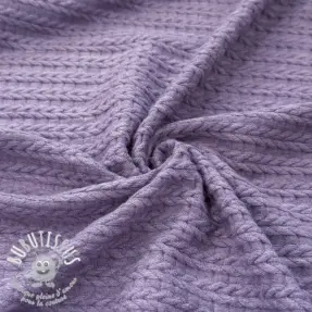 Tissu maille tricot LIGHT ANGORA CABLY purple