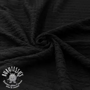 Tissu maille tricot LIGHT ANGORA CABLY black