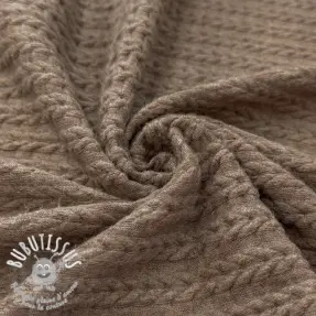 Tissu maille tricot LIGHT ANGORA CABLY brown