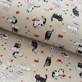 Tissu déco Linenlook Kitty multico