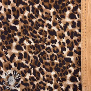 Tissu de manteau TEDDY SUEDE Panther LEO cognac