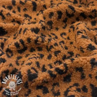 Tissu de manteau TEDDY Panther love brown