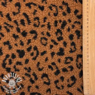 Tissu de manteau TEDDY Panther love brown