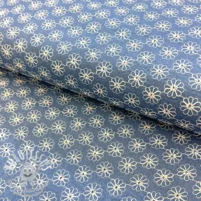 JEANS DENIM VELVET JACQUARD Flowers black