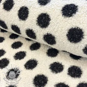 Tissu de manteau TEDDY Big dots black