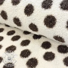 Tissu de manteau TEDDY Big dots brown