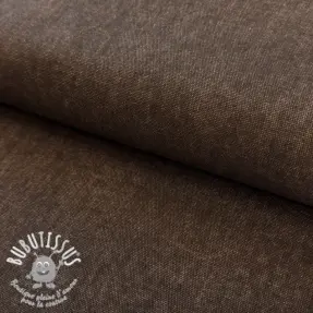 Tissu déco PRE-WASHED choco melange
