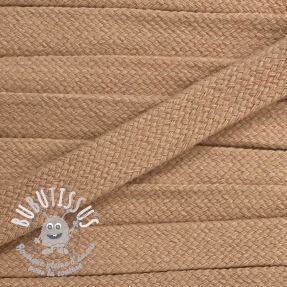 Cordon coton tubulaire plat 13 mm beige