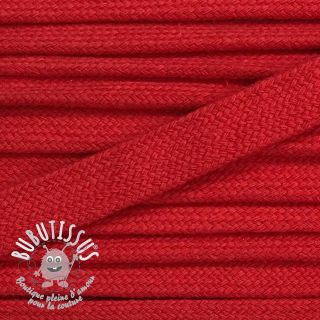 Cordon coton tubulaire plat 13 mm red
