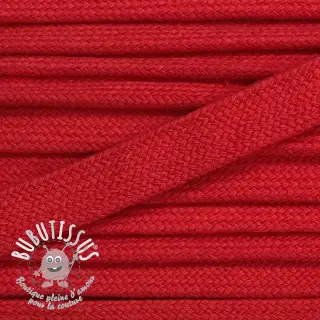 Cordon coton tubulaire plat 13 mm red