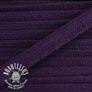 Cordon coton tubulaire plat 13 mm purple