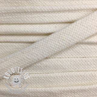 Cordon coton tubulaire plat 13 mm creme