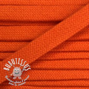 Cordon coton tubulaire plat 13 mm orange