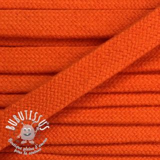 Cordon coton tubulaire plat 13 mm orange