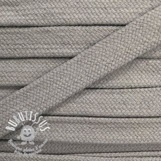 Cordon coton tubulaire plat 13 mm gris pâle